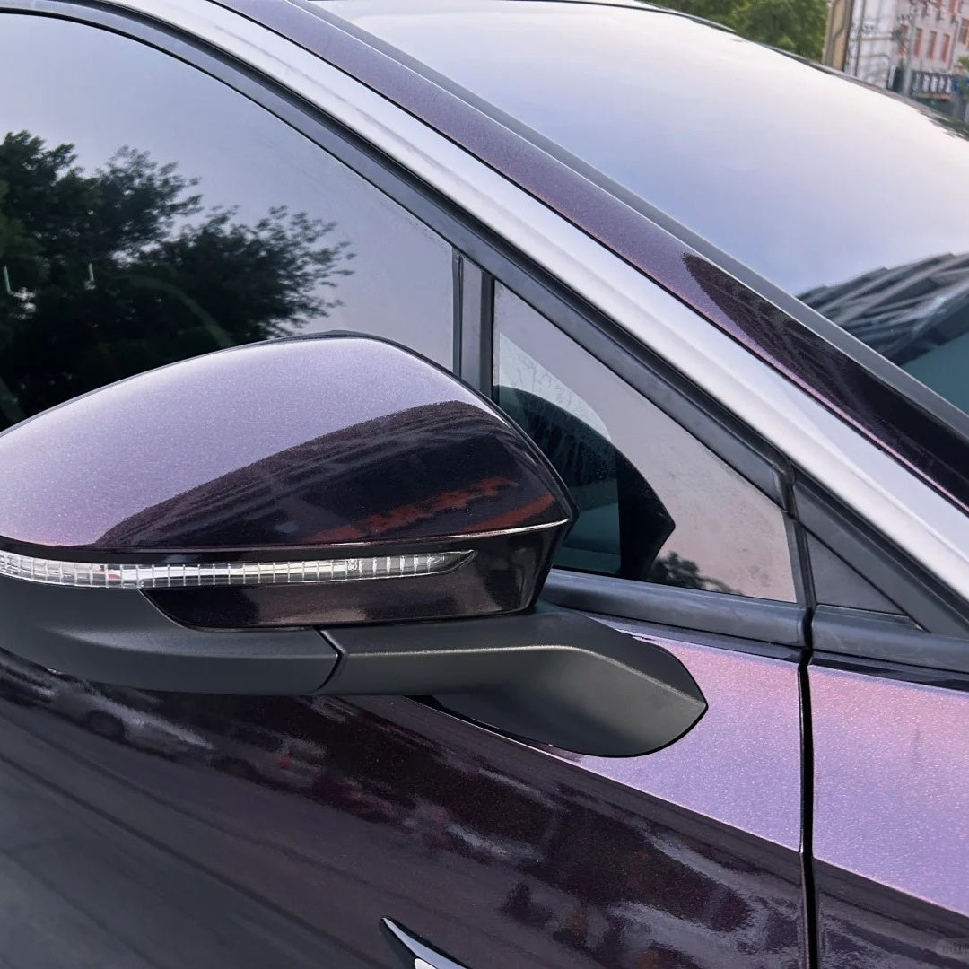 Gloss Glitter Starry Chameleon Black Red Car Vinyl Wrap PET product image 3 - Veloro color shift vinyl wrap