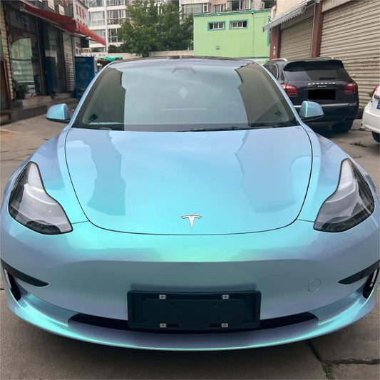 Gloss Metallic Chameleon Candy Blue Green Car Vinyl Wrap product image 3 - Veloro color shift vinyl wrap