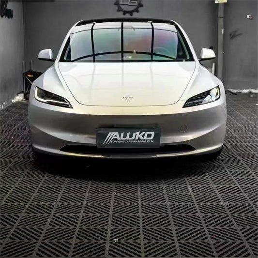 Gloss Metallic Gold Grey Car Vinyl Wrap product image 2 - Veloro metallic vinyl wrap