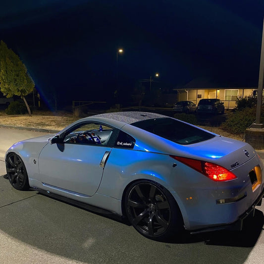 Gloss Metallic Grey Blue Car Vinyl Wrap PET product image 2 - Veloro metallic vinyl wrap