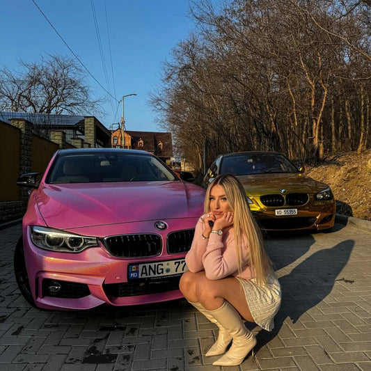 Gloss Metallic Rainbow Laser Pink Car Vinyl Wrap product image 3 - Veloro metallic vinyl wrap