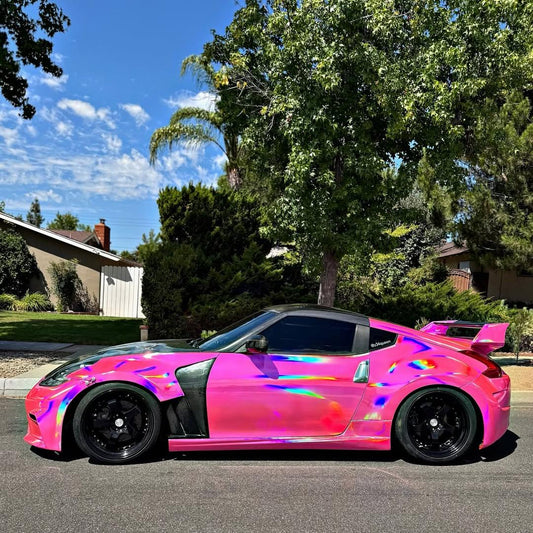 Gloss Pink Holographic Chrome Laser Car Vinyl Wrap Coupe BMW product image 3 - Veloro chrome vinyl wrap