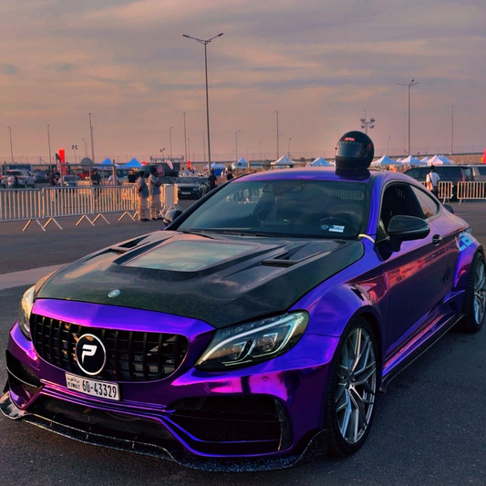 Gloss Purple Holographic Chrome Laser Car Vinyl Wrap product image 3 - Veloro chrome vinyl wrap