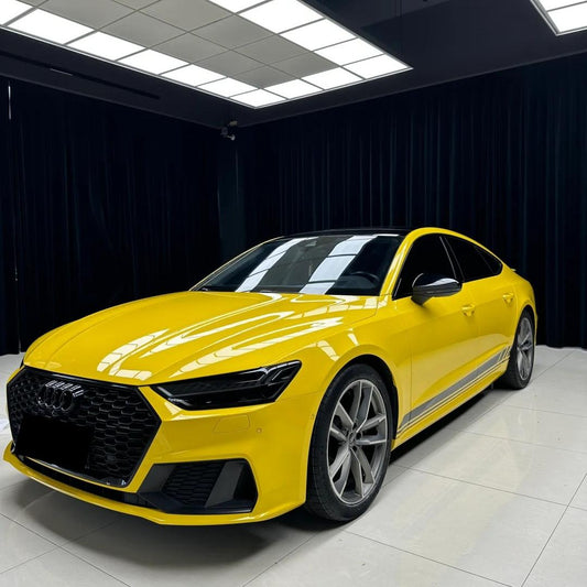 Gloss Racing Yellow Car Vinyl Wrap PET product image 2 - Veloro gloss vinyl wrap