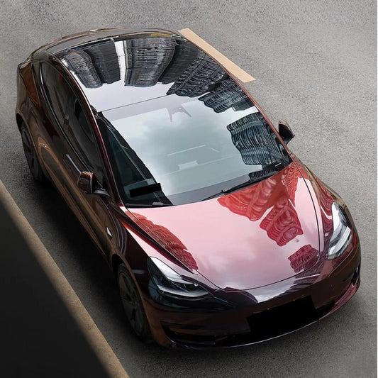 Gloss Chameleon Color Shift Black Red Car Vinyl Wrap PET product image 2 - Veloro color shift vinyl wrap