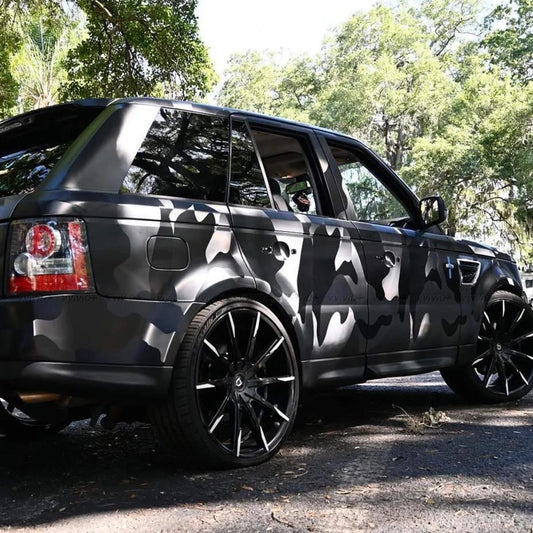 Matte Camo Black 3D Ghost Camouflage Black PET product image 4 - Veloro matte vinyl wrap