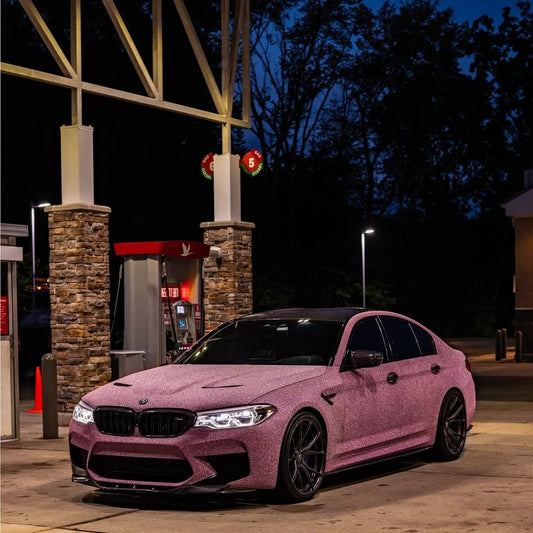 Matte Diamond Glitter Pink Car Vinyl Wrap product image 2 - Veloro matte vinyl wrap