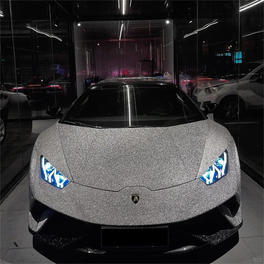 Matte Diamond Glitter Silver Car Vinyl Wrap product image 2 - Veloro matte vinyl wrap
