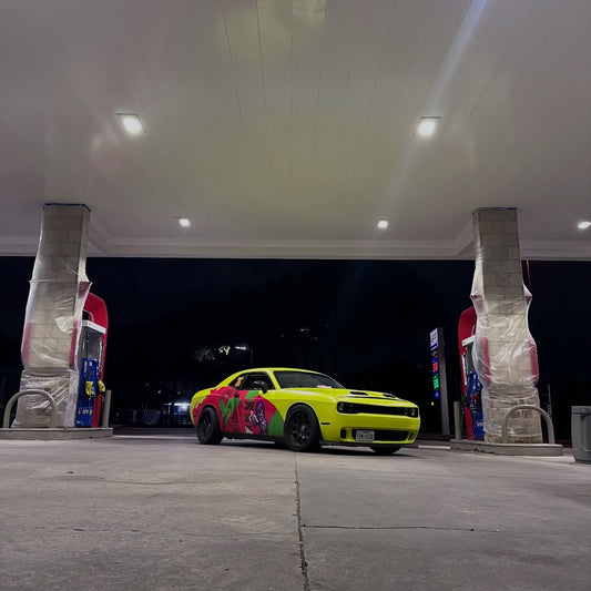 Matte Metallic Fluorescent Yellow Car Vinyl Wrap product image 2 - Veloro matte vinyl wrap