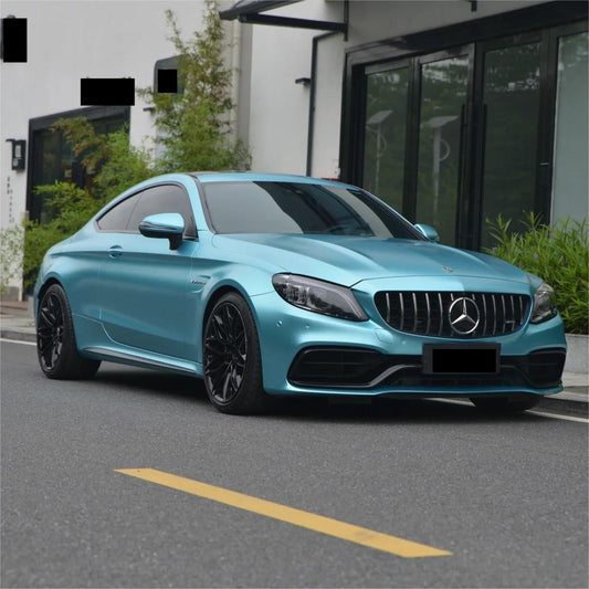 Matte Metallic Lake Blue Car Vinyl Wrap product image 2 - Veloro matte vinyl wrap