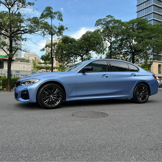 Matte Metallic Mist Blue Car Vinyl Wrap | Vivid Blue Car wrap product image 3 - Veloro matte vinyl wrap