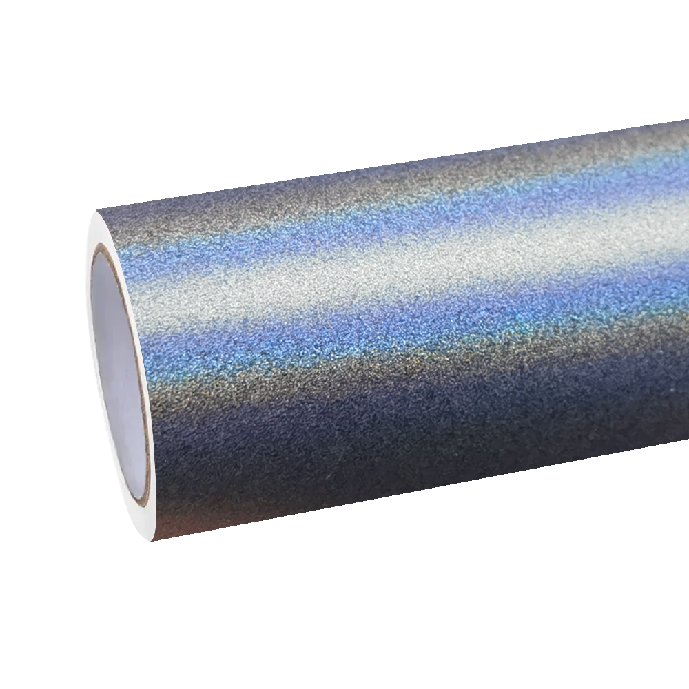 Matte Metallic Rainbow Laser Satin Light Grey Car Vinyl Wrap