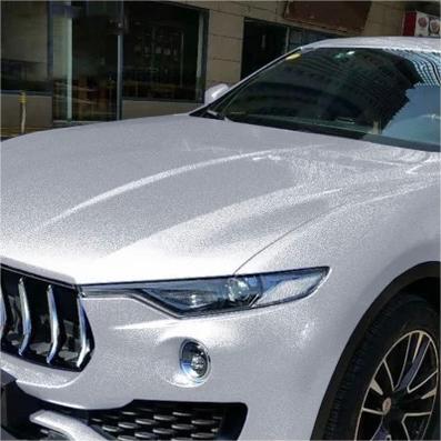 Matte Metallic Sparkle Glitter White Car Vinyl Wrap product image 2 - Veloro matte vinyl wrap