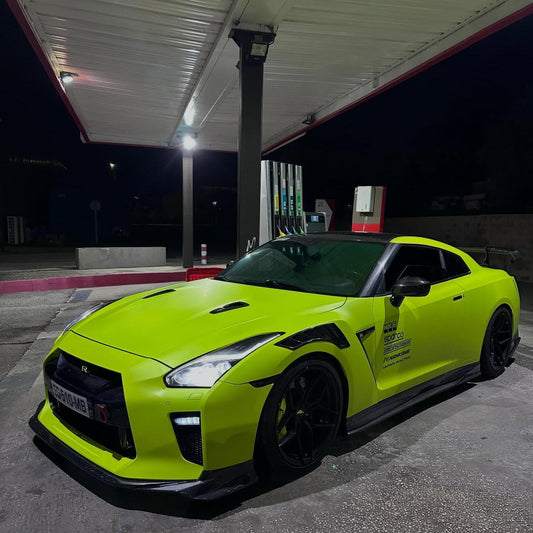 Matte Ultimate Flat Fluorescent Yellow Car Vinyl Wrap PET product image 2 - Veloro matte vinyl wrap