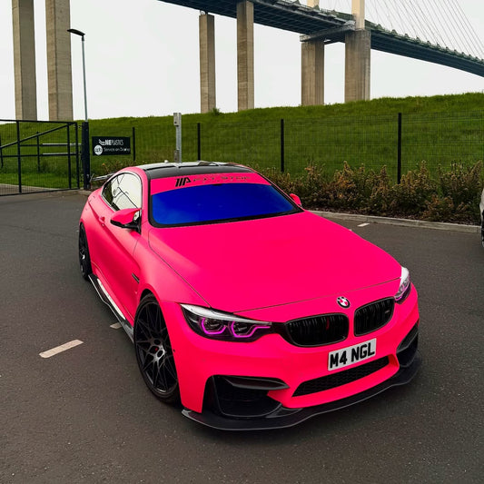 Ultimate Flat Fluorescent Pink Car Vinyl Wrap PET product image 3 - Veloro automotive vinyl wrap