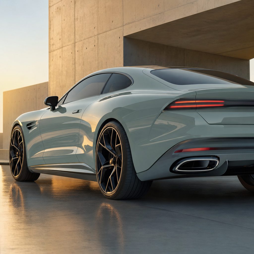 Luxury car wrapped in Arabian Grey gloss colored PPF at golden hour | Veloro
