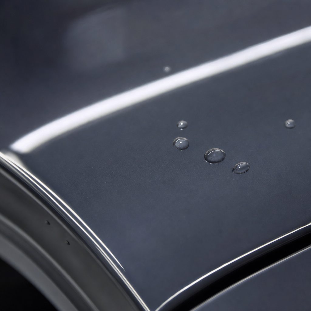 Close-up of Arctic Grey gloss colored PPF surface texture | Veloro