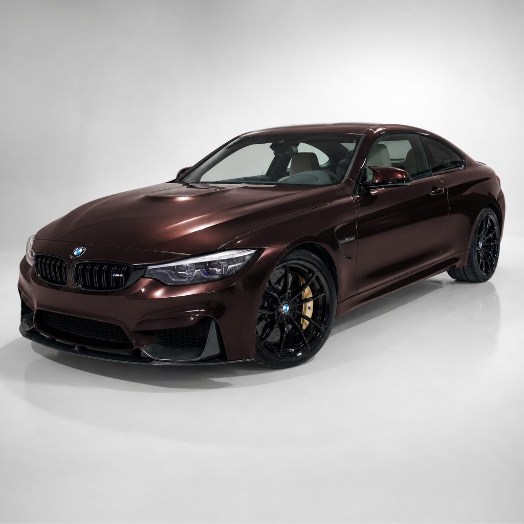 Brocade Red gloss colored PPF wrapped on a BMW M4 | Veloro