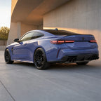 Luxury car wrapped in Bright Manta Purple gloss colored PPF at golden hour | Veloro