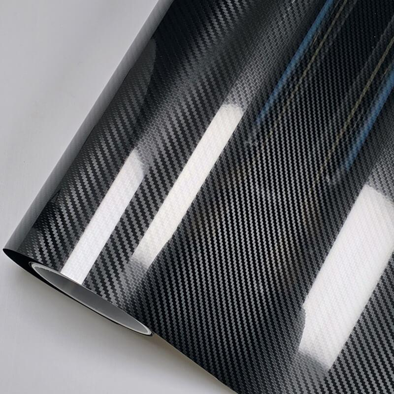 6D Gloss Carbon Fiber Black Car Vinyl Wrap