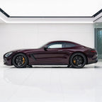 Burgundy Red Paint gloss colored PPF wrapped on a Mercedes-AMG GT side profile | Veloro