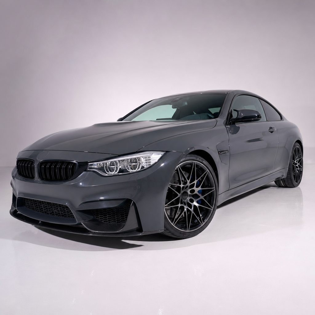 Bright Dark Gray gloss colored PPF wrapped on a BMW M4 | Veloro