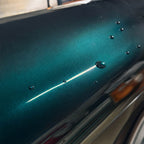 Close-up of British Green gloss colored PPF surface texture | Veloro