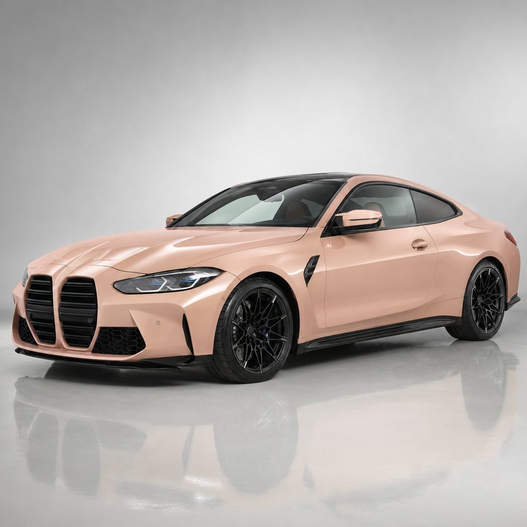 Cherry Blossom Pink gloss colored PPF wrapped on a BMW M4 | Veloro