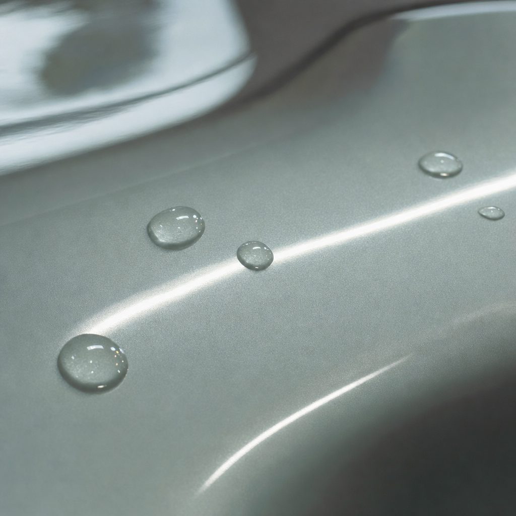 Close-up of Brooklyn Grey gloss colored PPF surface texture | Veloro
