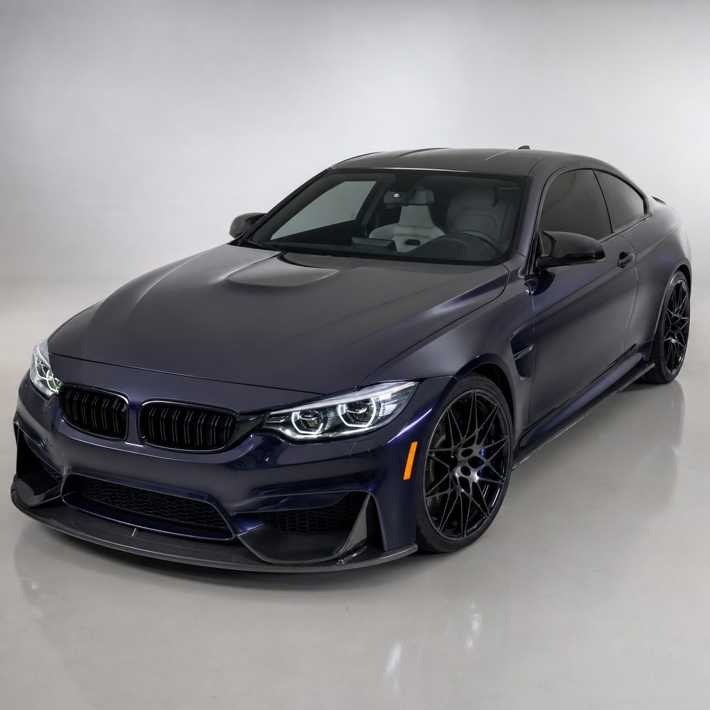 Charcoal Blue gloss colored PPF wrapped on a BMW M4 | Veloro