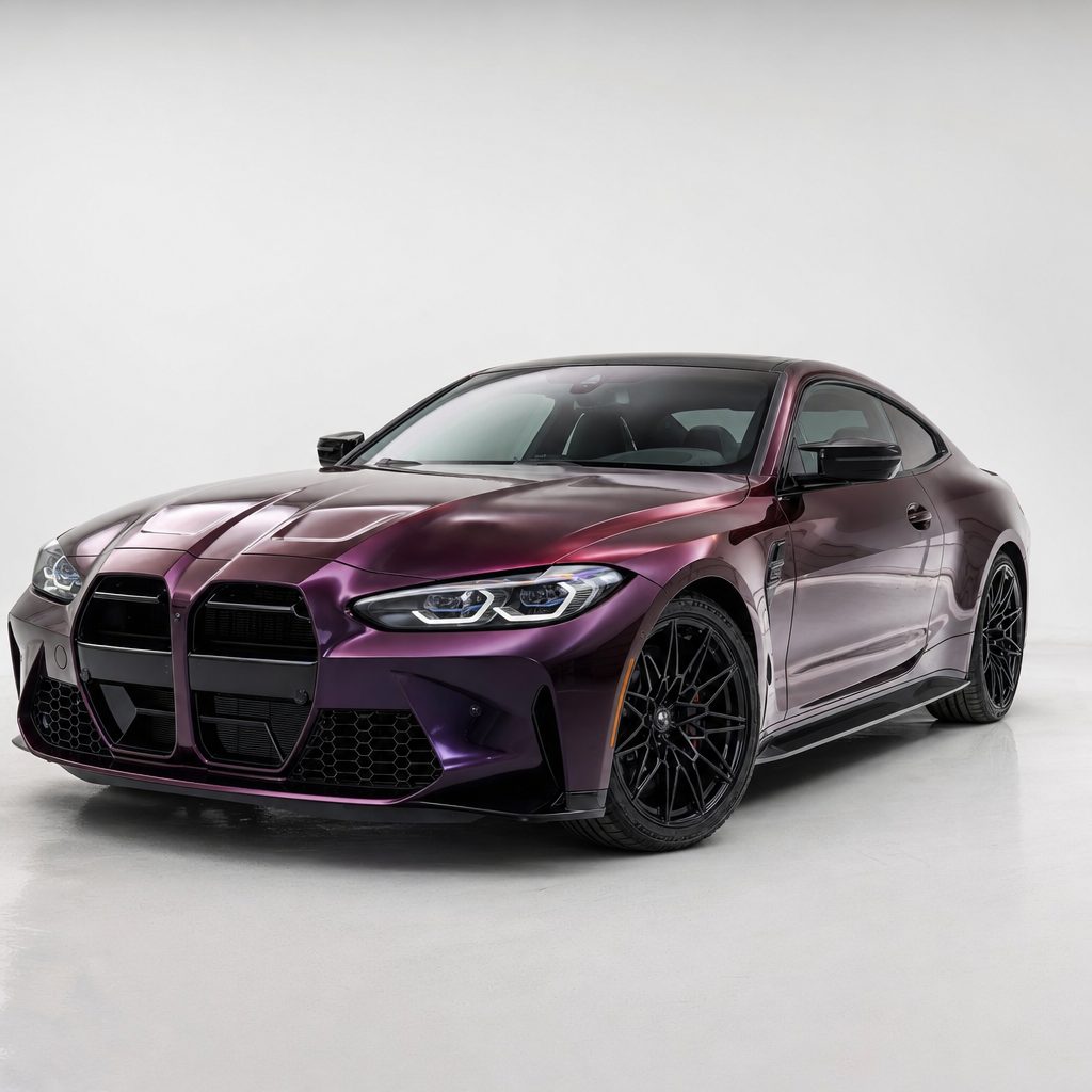 Chameleon Color Shift Black Red gloss colored PPF wrapped on a BMW M4 | Veloro