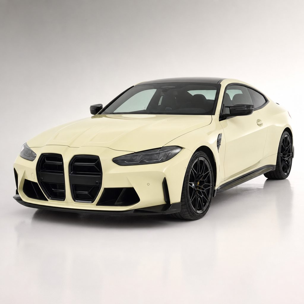 Cream Yellow gloss colored PPF wrapped on a BMW M4 | Veloro