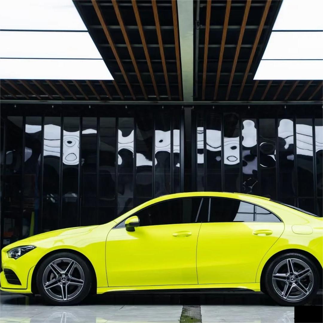 Gloss Acid Green Car Vinyl Wrap PET product image 5 - Veloro gloss vinyl wrap