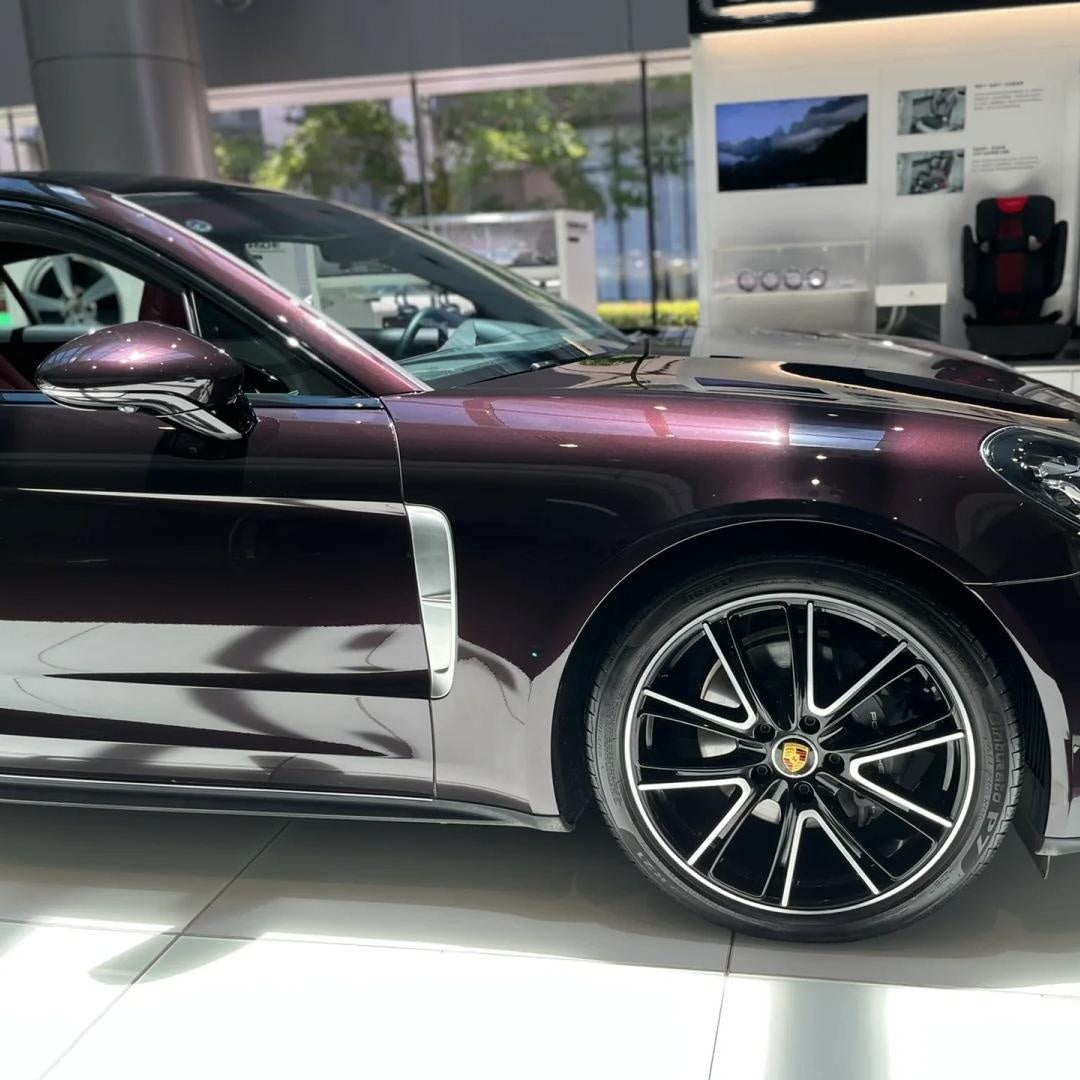 Gloss Amethyst Purple Car Vinyl Wrap Porsche PET product image 7 - Veloro gloss vinyl wrap