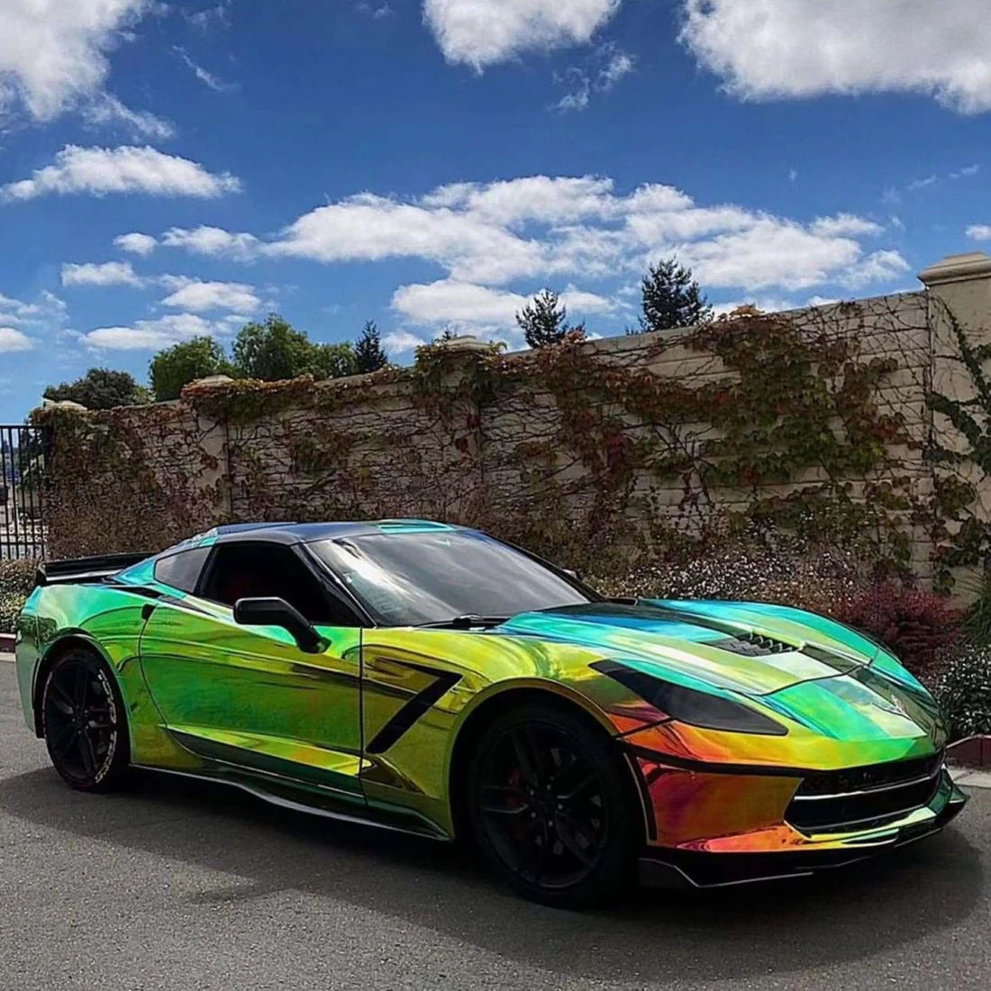 Gloss Ammolite Gem Green Holographic Chrome Laser Car Vinyl Wrap product image 5 - Veloro chrome vinyl wrap