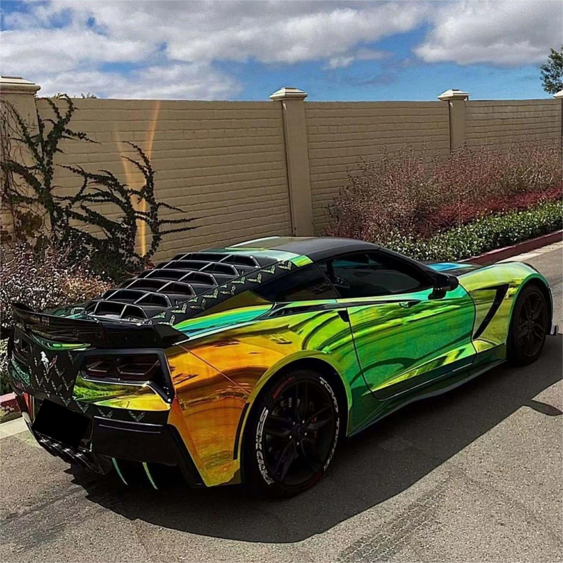 Gloss Ammolite Gem Green Holographic Chrome Laser Car Vinyl Wrap product image 4 - Veloro chrome vinyl wrap