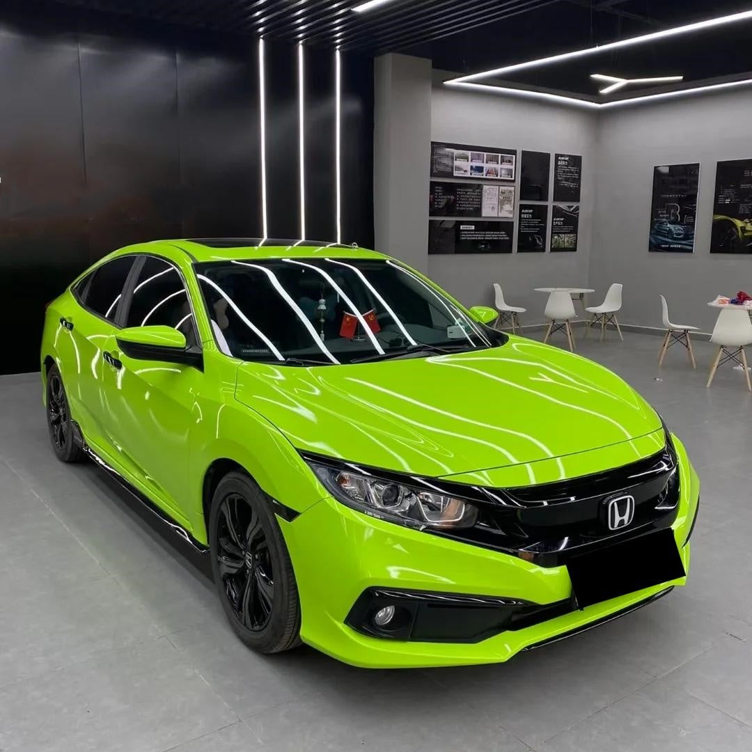 Gloss Apple Green Car Vinyl Wrap PET product image 2 - Veloro gloss vinyl wrap