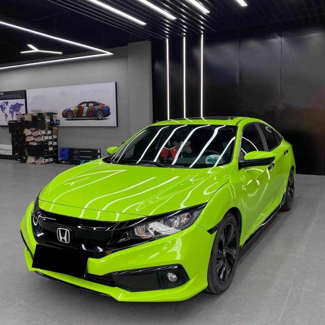 Gloss Apple Green Car Vinyl Wrap PET product image 4 - Veloro gloss vinyl wrap