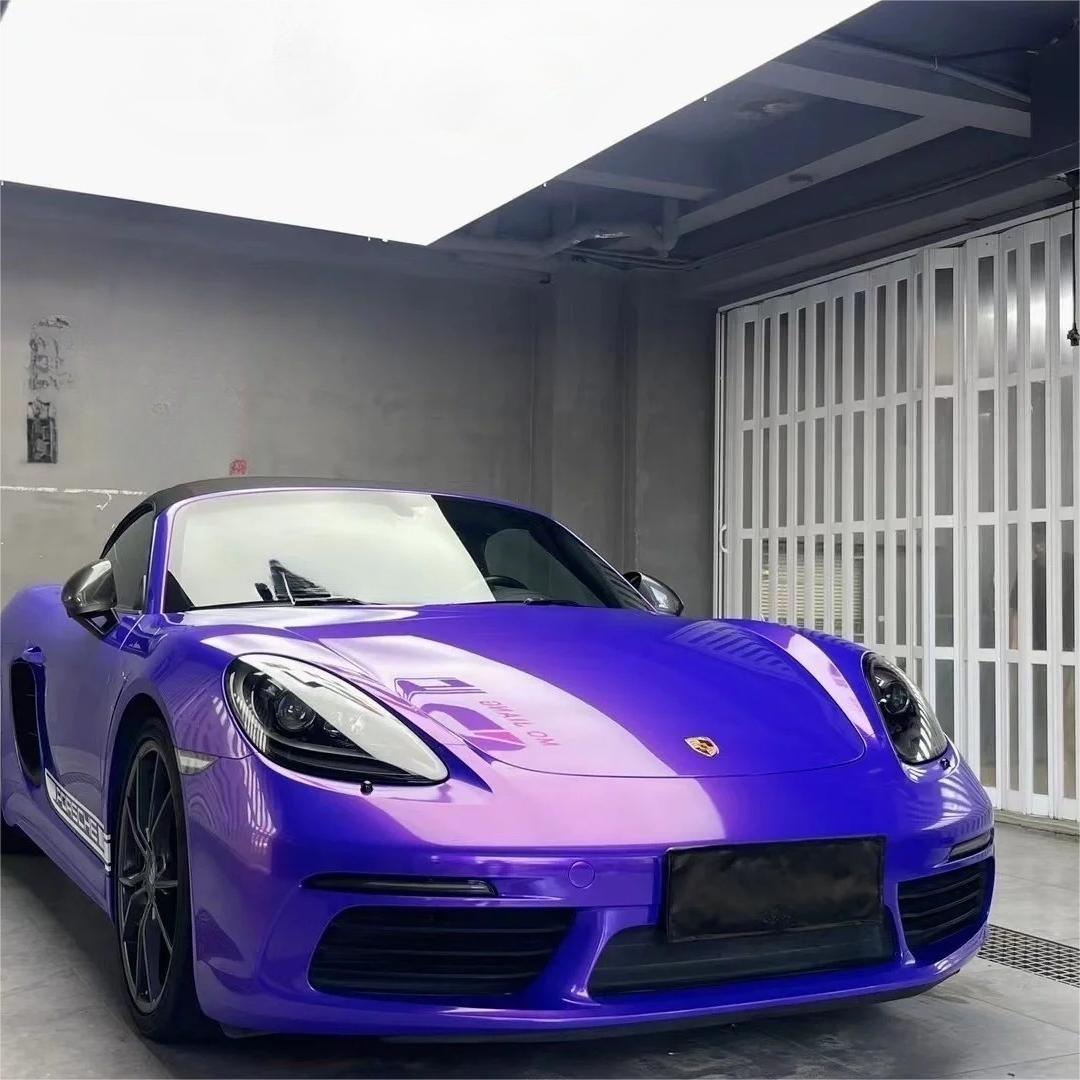 Glossy Metallic Royalty Purple Explosion Purple Vinyl Wrap PET product image 7 - Veloro metallic vinyl wrap