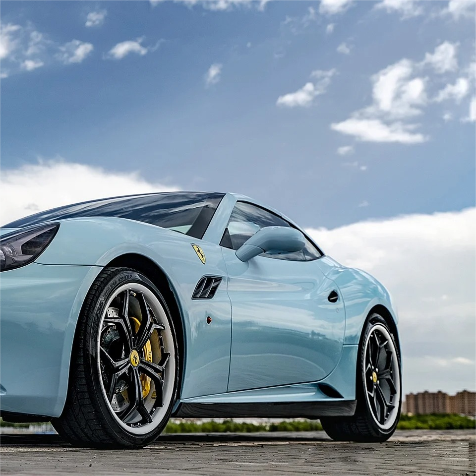 Gloss Baby Blue Car Vinyl Wrap PET product image 5 - Veloro gloss vinyl wrap