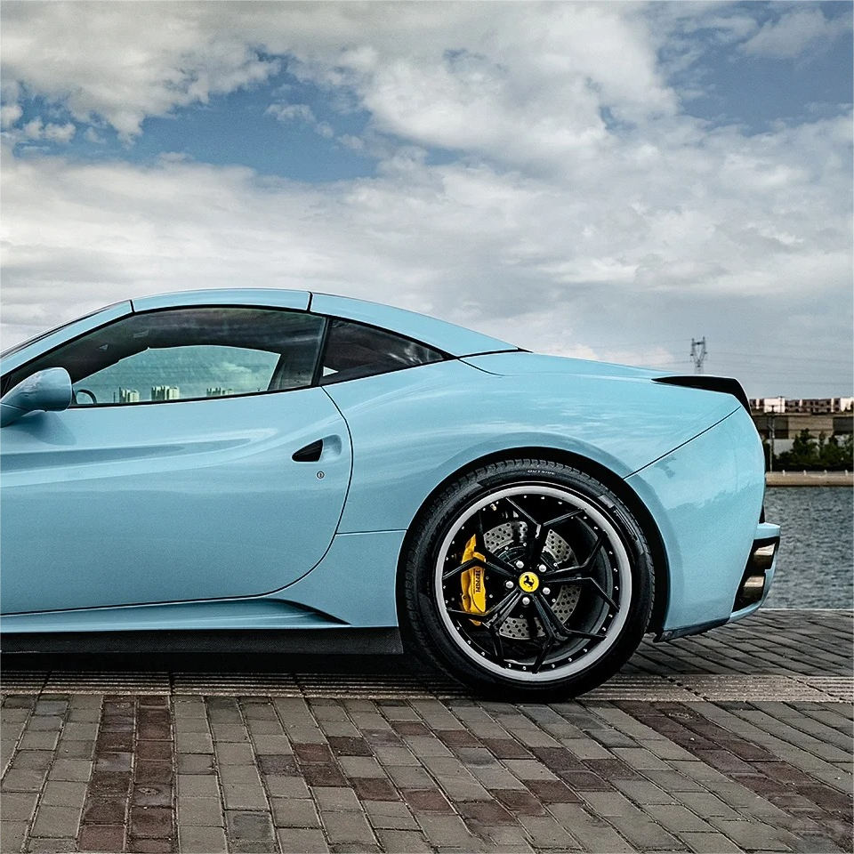 Gloss Baby Blue Car Vinyl Wrap PET product image 8 - Veloro gloss vinyl wrap