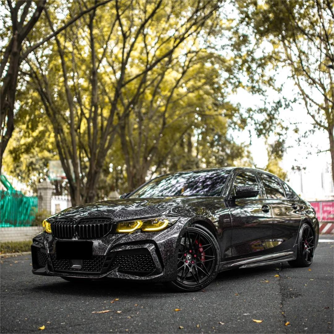 Gloss Black Forged Carbon Car Vinyl Wrap PET product image 2 - Veloro carbon fiber vinyl wrap
