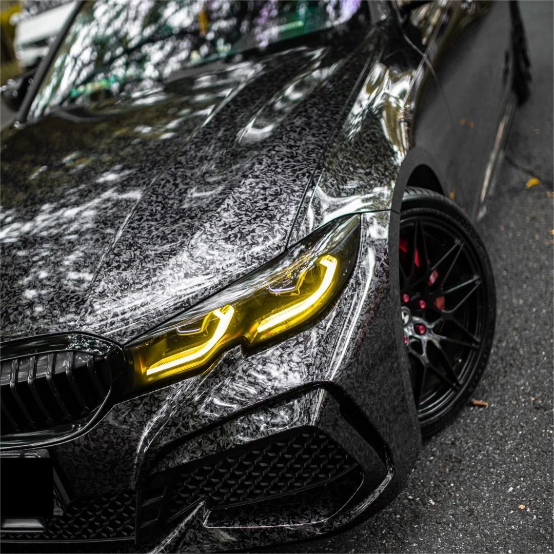 Gloss Black Forged Carbon Car Vinyl Wrap PET product image 4 - Veloro carbon fiber vinyl wrap