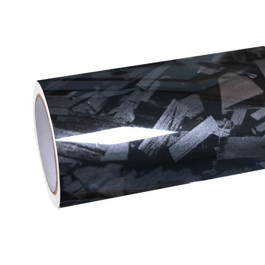 Gloss Black Forged Carbon Car Vinyl Wrap PET