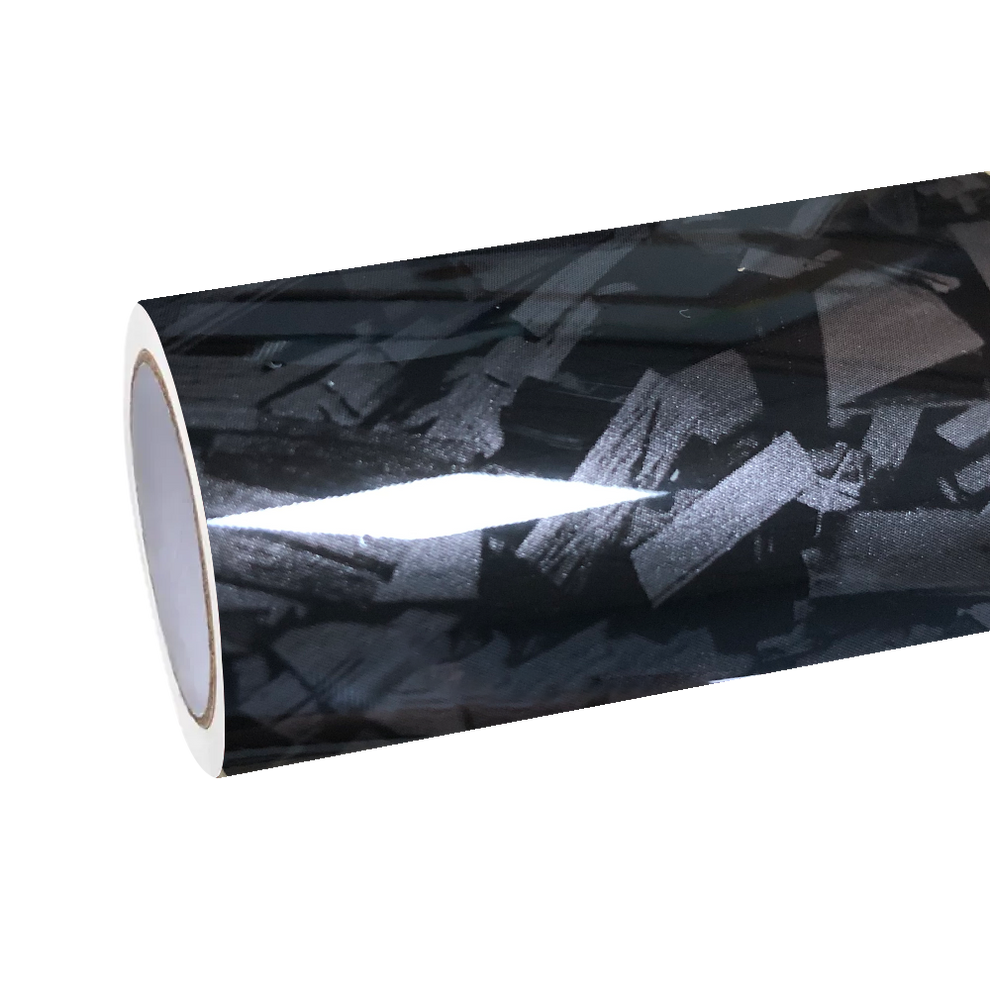 Gloss Black Forged Carbon Car Vinyl Wrap PET