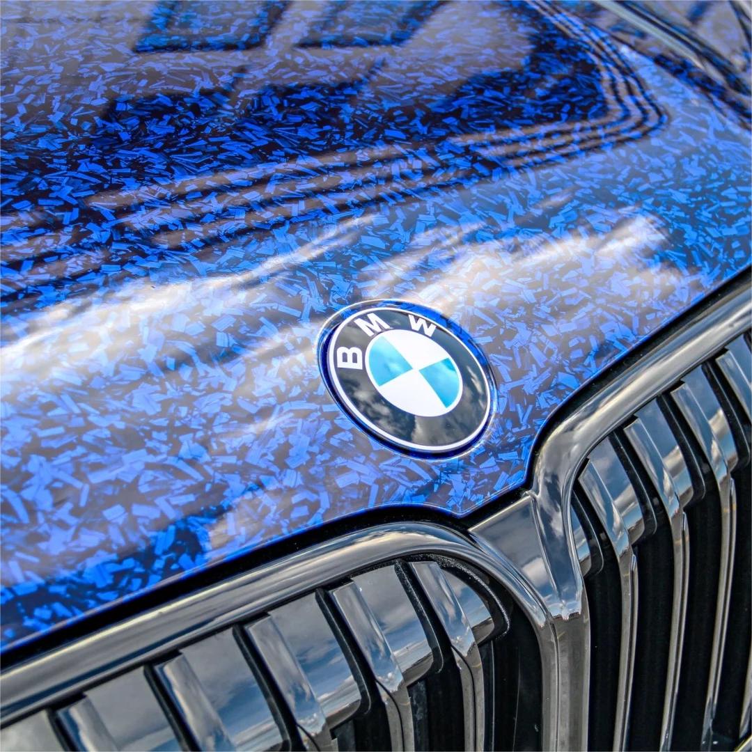 Gloss Blue Forged Carbon Fiber Car Vinyl Wrap PET product image 7 - Veloro carbon fiber vinyl wrap