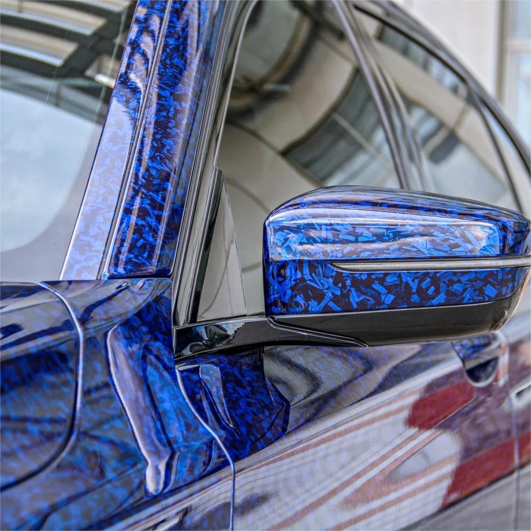 Gloss Blue Forged Carbon Fiber Car Vinyl Wrap PET product image 9 - Veloro carbon fiber vinyl wrap