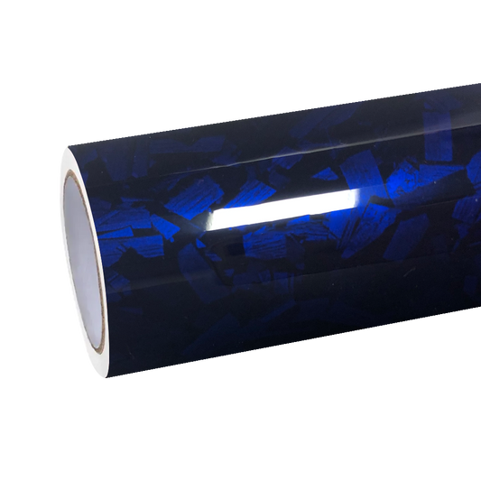 Gloss Blue Forged Carbon Fiber Car Vinyl Wrap PET