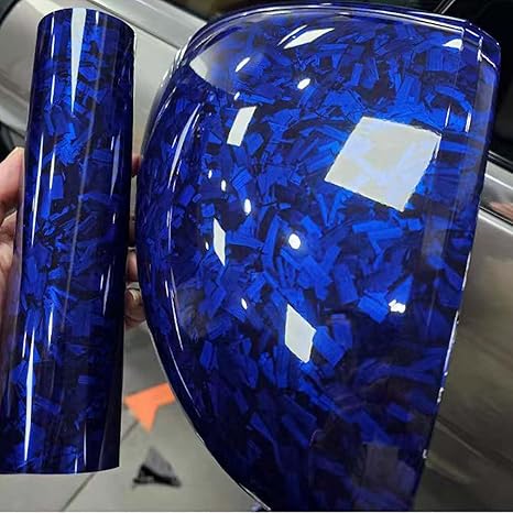 Gloss Blue Forged Carbon Fiber Car Vinyl Wrap PET product image 2 - Veloro carbon fiber vinyl wrap