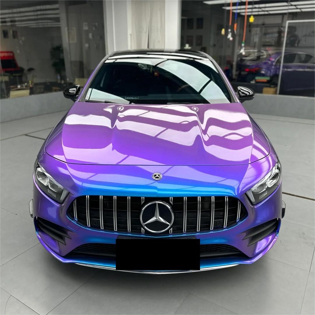 Gloss Chameleon Blue Purple Car Vinyl Wrap product image 7 - Veloro color shift vinyl wrap